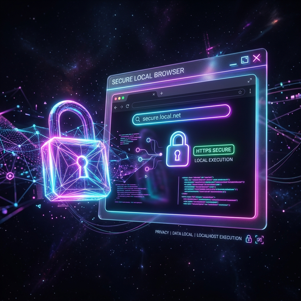 Abstract glowing secure browser